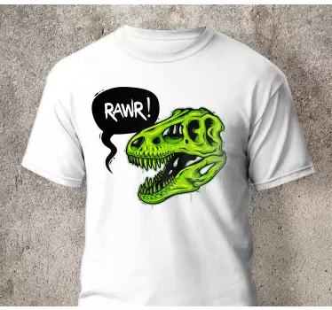 Mother and daughter t-shirt green dinosaur smile - TenStickers