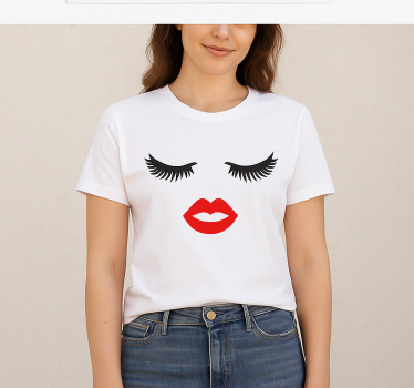 Mother and daughter t-shirt lashes and lips - TenStickers