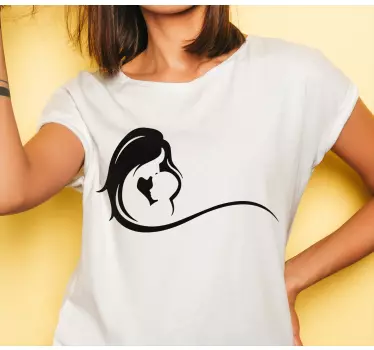 Mother and daughter t-shirt mother and child hug - TenStickers