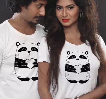 Mother and daughter t-shirt panda love design - TenStickers