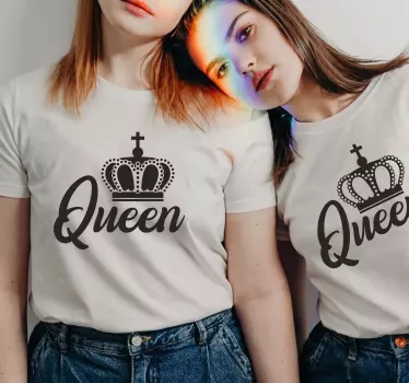 Mother and daughter t-shirt queen crown sisters - TenStickers