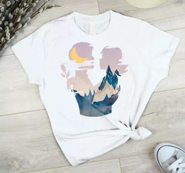 Mother and daughter t-shirt silhouette of connection - TenStickers