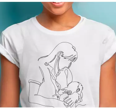 Mother and daughter t-shirt tender motherhood hug - TenStickers