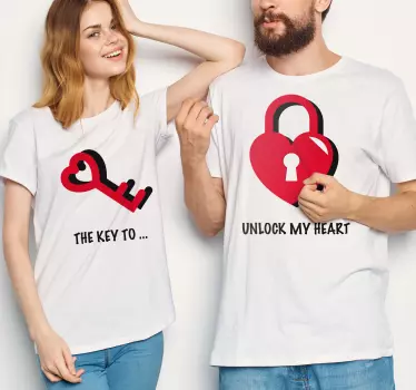 Mother and daughter t-shirt unlock my heart - TenStickers
