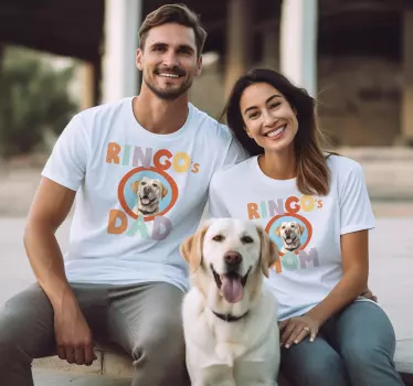 Mother and father pet name T-shirts with name - TenStickers