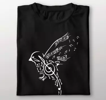 Musical bird flight t-shirt - TenStickers
