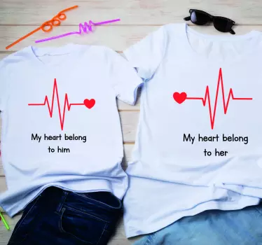 My heart matching shirts for couples - TenStickers