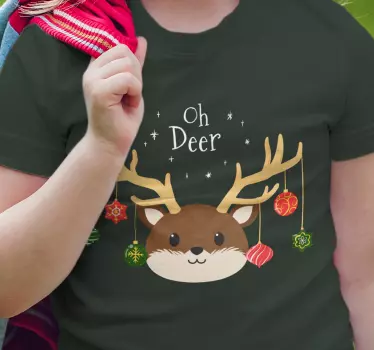 Oh deer christmas tee shirts - TenStickers