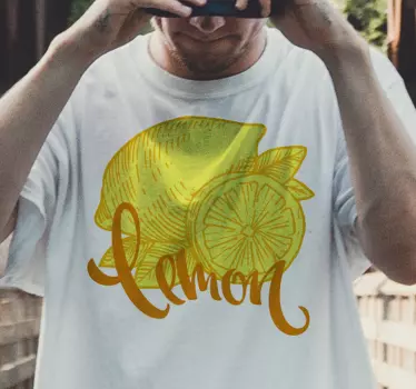 Orange and lemon sketch cute shirt - TenStickers