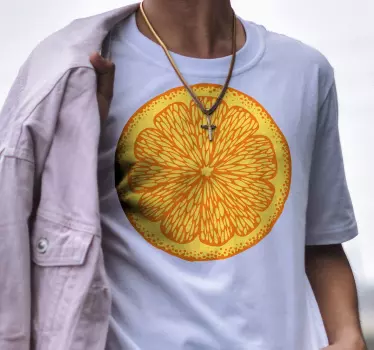 Orange hand draw circle cute shirt - TenStickers