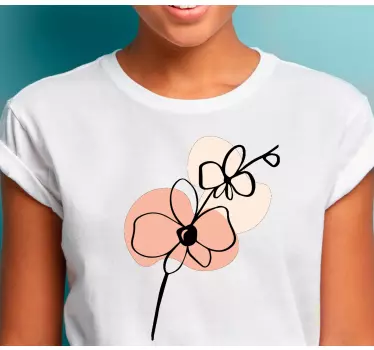 Orchids abstract line art design t-shirt - TenStickers