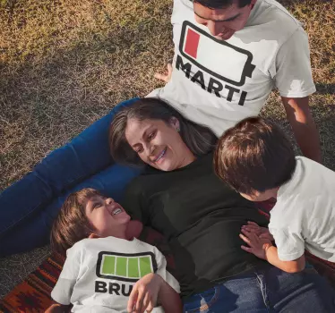 Parent without batteries Father son shirt - TenStickers
