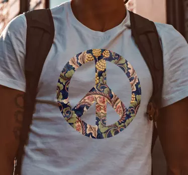 Peaceful floral symbol t-shirt - TenStickers