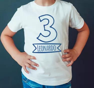 Personalised Kids Age Birthday T-shirts with name - TenStickers