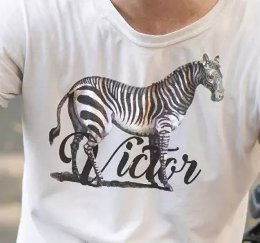 Personalised Zebra T-Shirt - TenStickers