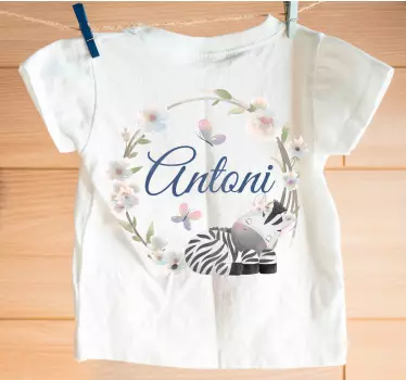 Personalized zebra nursery baby t-shirt - TenStickers