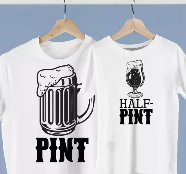 Pint & half pint Father  and son matching shirts - TenStickers