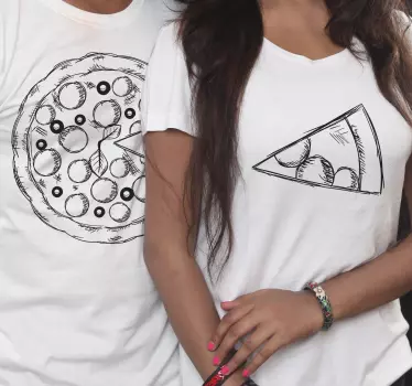 Pizza missing a slice matching shirts for couples - TenStickers