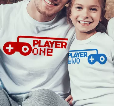 Player 1/player 2 matching shirts for couples - TenStickers