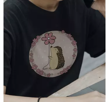Porcupine and daisy t-shirt - TenStickers
