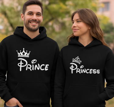 Prince and princess couple t-shirts - TenStickers