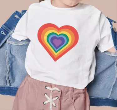 Rainbow heart pattern Kids shirt - TenStickers