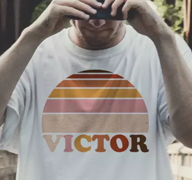 Retro colorful sunset t-shirt - TenStickers