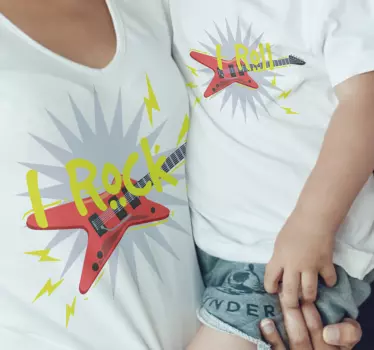Rock and Roll Father  and son matching shirts - TenStickers
