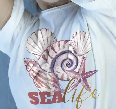 Sea life shells design t-shirt - TenStickers