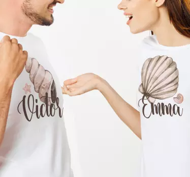 seashells matching shirts for couples - TenStickers