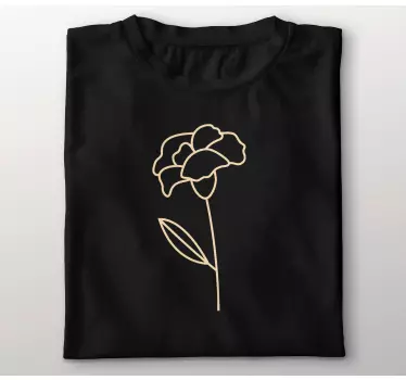 Single flower outline t-shirt - TenStickers