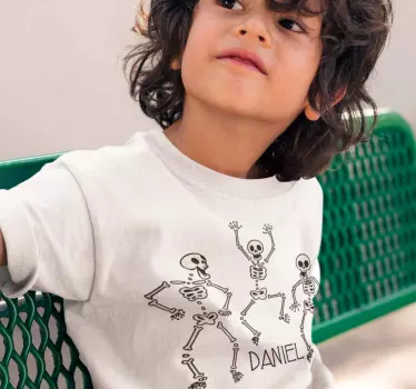Skeleton dance move with name kids t-shirt - TenStickers
