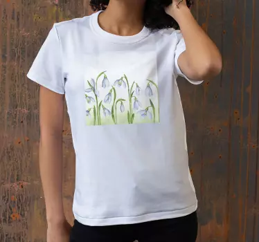 Snowdrop floral style t-shirt - TenStickers