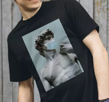 Statue wearing mask t-shirt - TenStickers