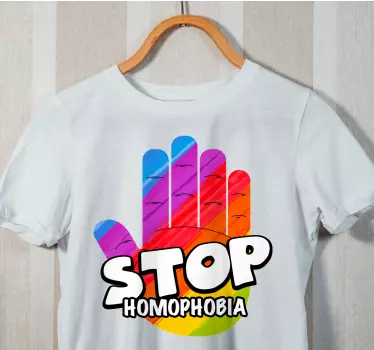 Stop homophobia message t-shirt - TenStickers