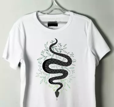 Striped snakes in leaves t-shirt - TenStickers
