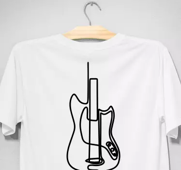 Stylish guitar outline t-shirt - TenStickers