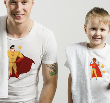 Superheroes fun Father  and son matching shirts - TenStickers