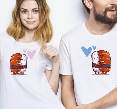 Sushi hug matching set matching shirts for couples - TenStickers