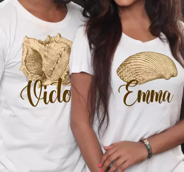T-shirt with name couple shell names - TenStickers