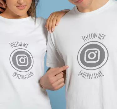 T-shirt with name couple social media - TenStickers