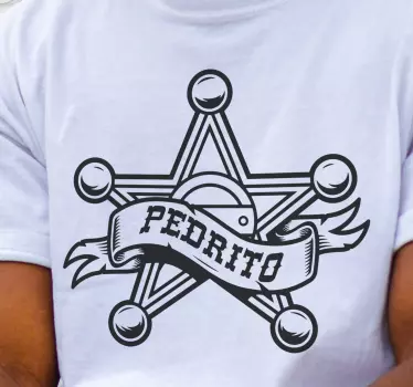 T-shirt with name custom sheriff badge - TenStickers