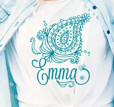T-shirt with name elegant floral name design - TenStickers