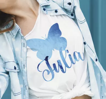 T-shirt with name personalized butterfly design - TenStickers