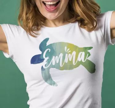 T-shirt with name personalized turtle design - TenStickers
