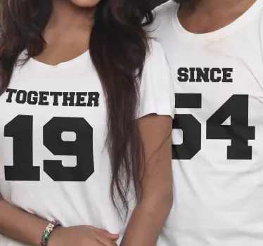 Together since personalized matching shirts for couples - TenStickers