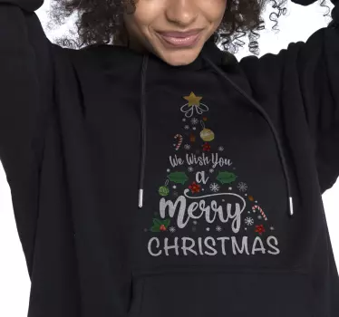 Tree ornaments and calligraphy Christmas shirt - TenStickers