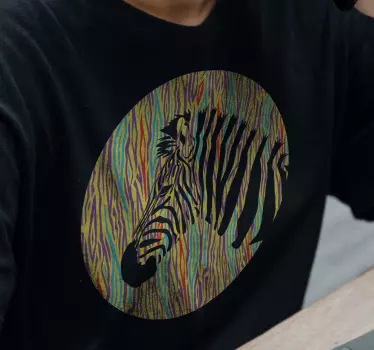 Vibrant zebra pattern t-shirt - TenStickers