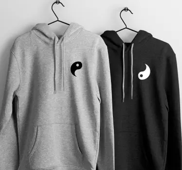 Yin Yang concept couple matching hoodie - TenStickers