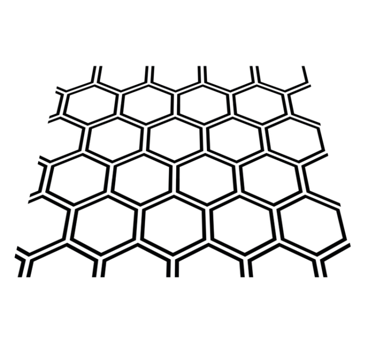 Hexagonal pattern white rug - TenStickers